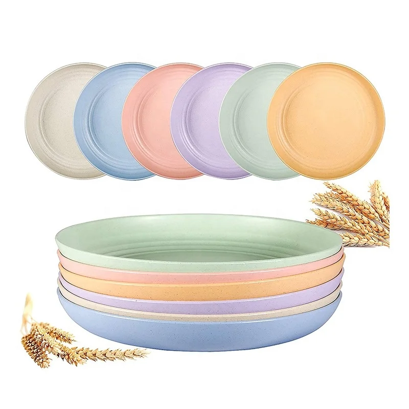 Экологичные продукты из пшеничной соломы без бисфенола А, биоразлагаемые тарелки, чашки, Обеденный набор, пластиковые западные столовые наборы из пшеничной соломы
