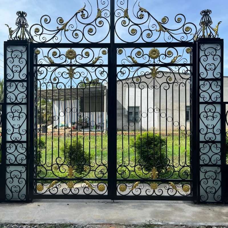 Modern Design Wrought Iron Gate Iron Main Gate Driveway Gate Wrought Iron Door Metal Garden Gates