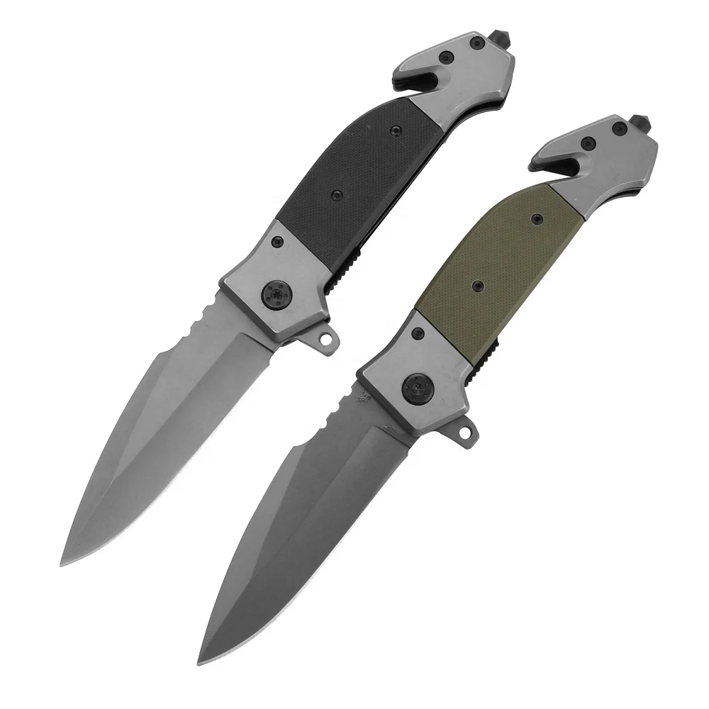 9.1inches Factory wholesale pocket knife all steel+G10 handle knives outdoor survival tactical  folding knife EDC tool