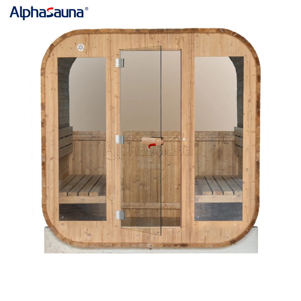 Outdoor Sauna And Rest Area Timber House Prefabricated Spa Tubs Sauna Rooms Out Bath tube