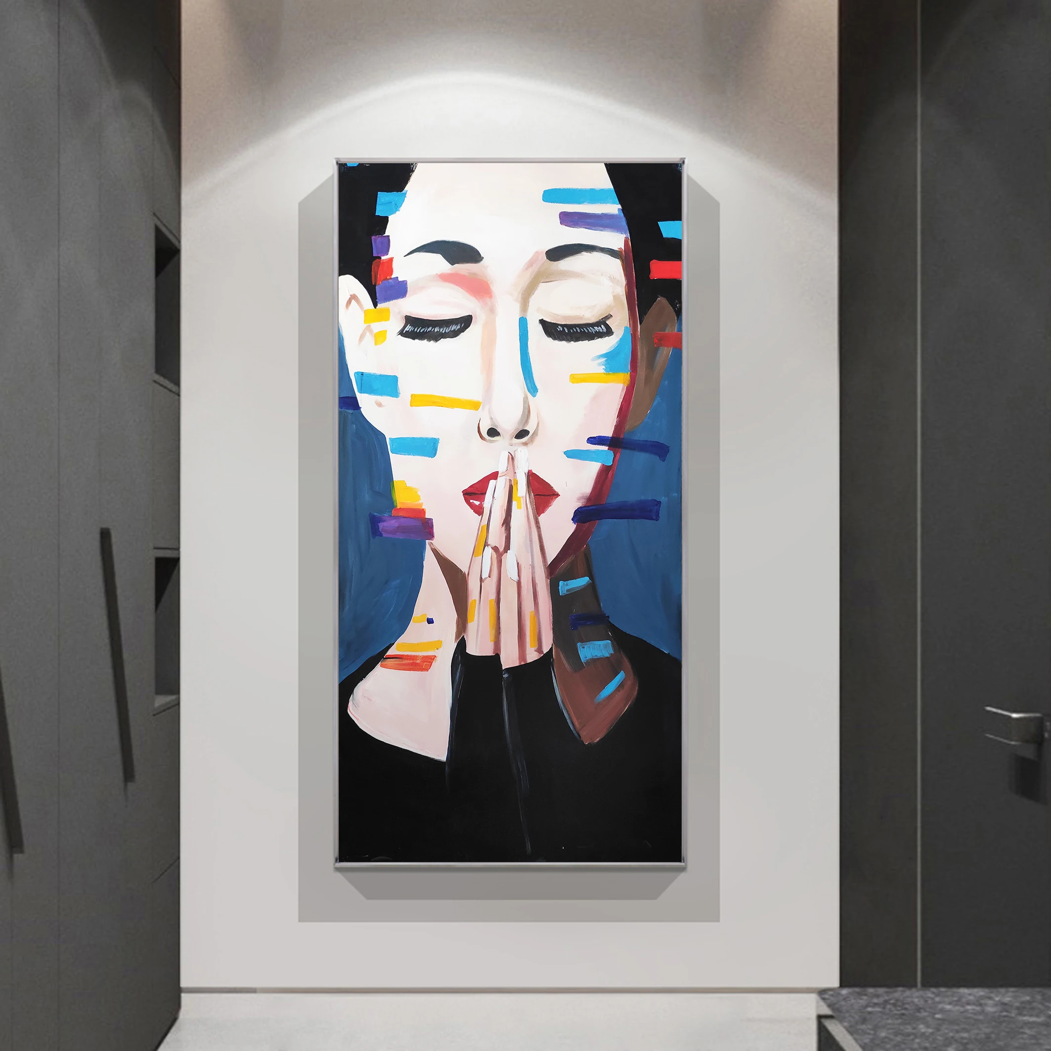 High Quality Handmade Abstract Face Oil Painting Elegant Home Decor Figure  Portrait Artwork
