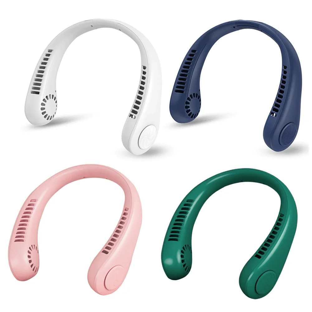 Dropshipping Products 2024 Portable Hanging Neck Fan Lightweight Wearable USB Rechargeable Hands-Free Cooling Fan