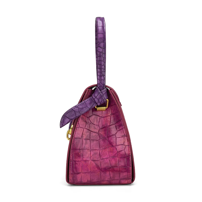 2024 Wholesale OEM Top Handle Small Shoulder Bag Luxury Mini Stone Embossed Leather Flap Bags Handbag For Woman