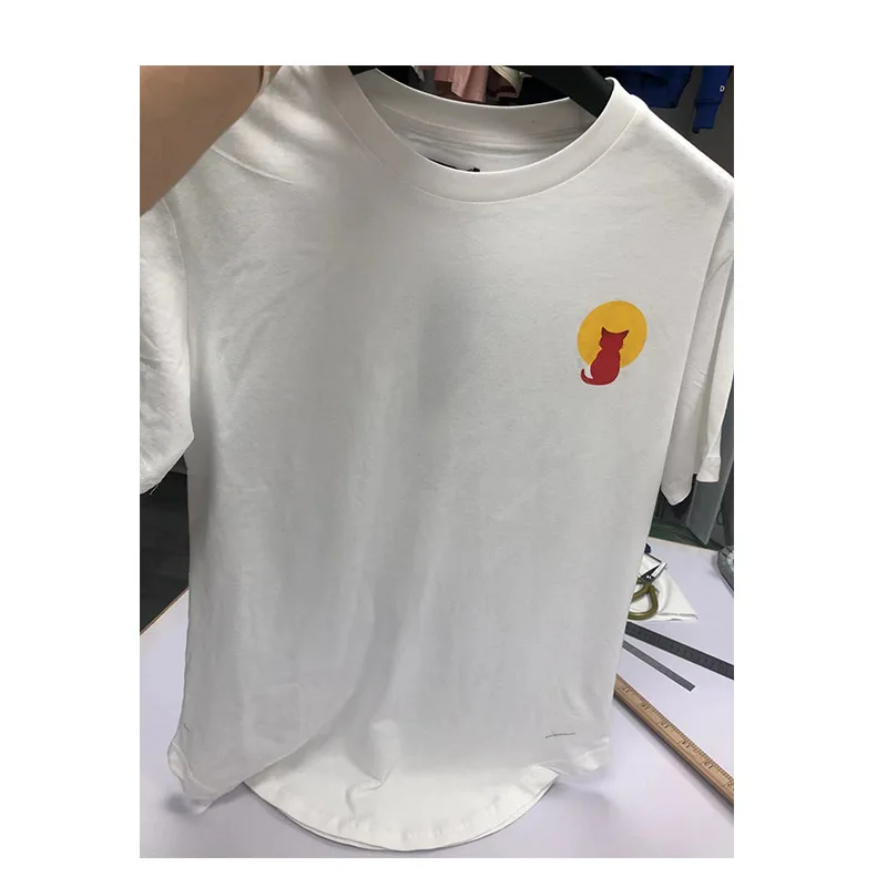 Max 60% cotton 40% polyester t shirt Thermochromic Sensitive color changing sticker logo temperature color change fabric
