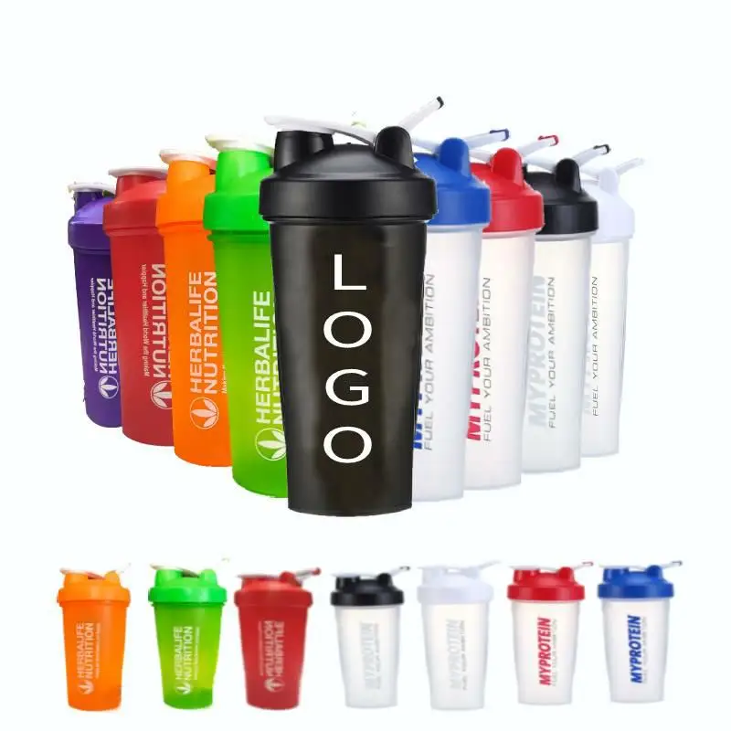 600ml Bpa Free Portable Gym Sport Protein Plastic Shaker Bottle With Mixer Ball