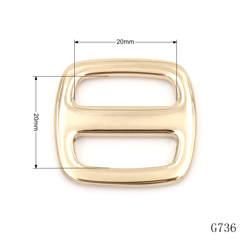 20mm Silver Plated Bag Strap Buckle Metal Adjustable Buckle Slide Triglide Buckle for Bags