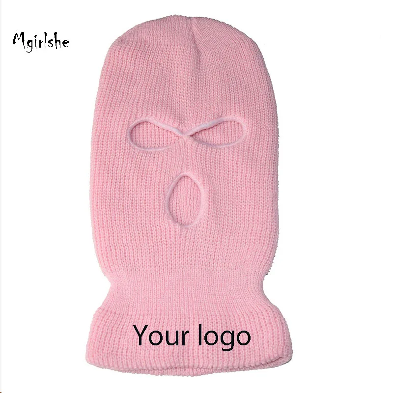 Mgirlshe Wholesale SKI Masking 3 Hole Winter Knitted Outdoor Sports Full Face Cover Ski Masking Warm Knit Balaclava for Adult