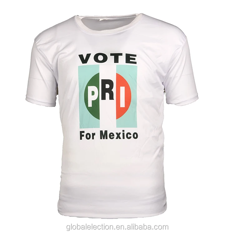 2021 Mexico election shirts custom printing white t shirt  polyester mix cotton custom print blank t-shirt