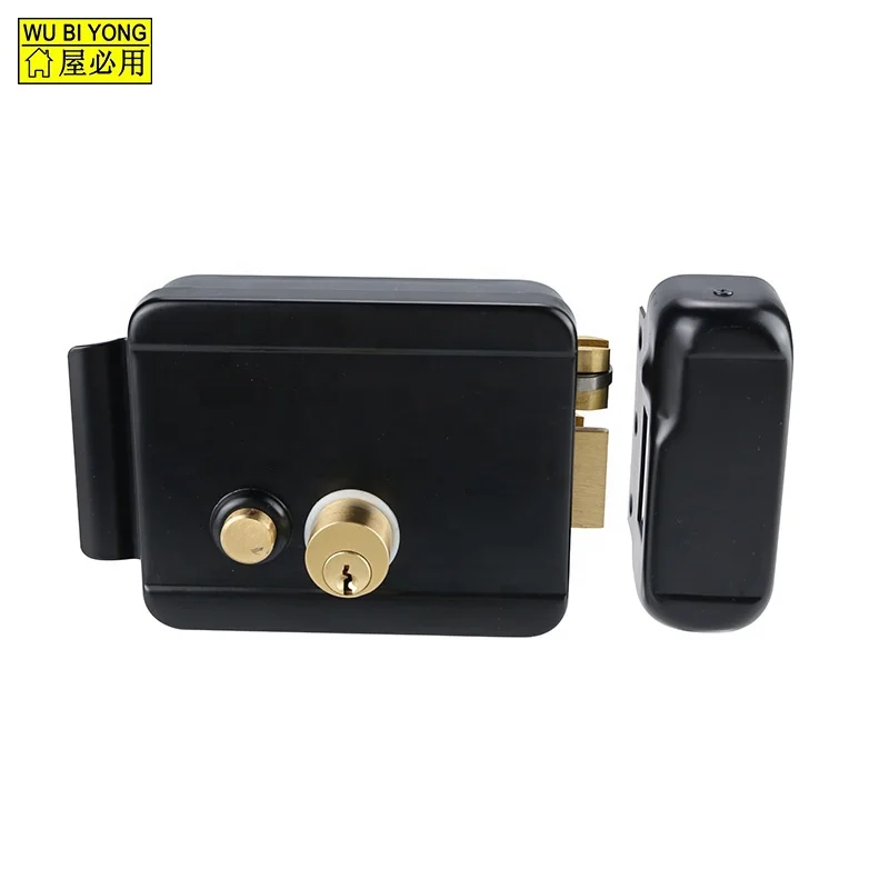 Popular Product 12V DC Electric Door Lock Spray Painting Black Electric Rim Lock