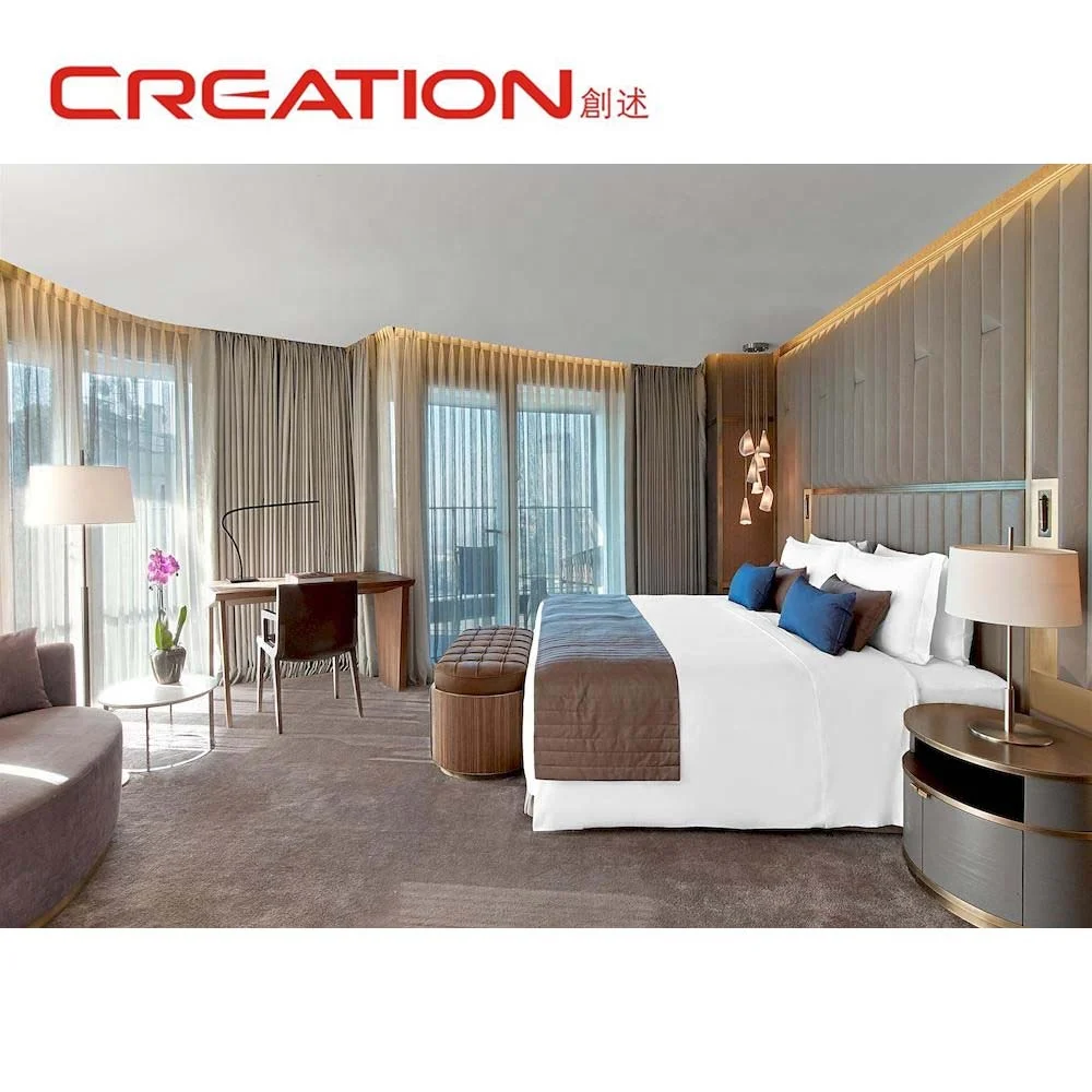 Luxury  modern high quality custom made hotel bedroom furniture set