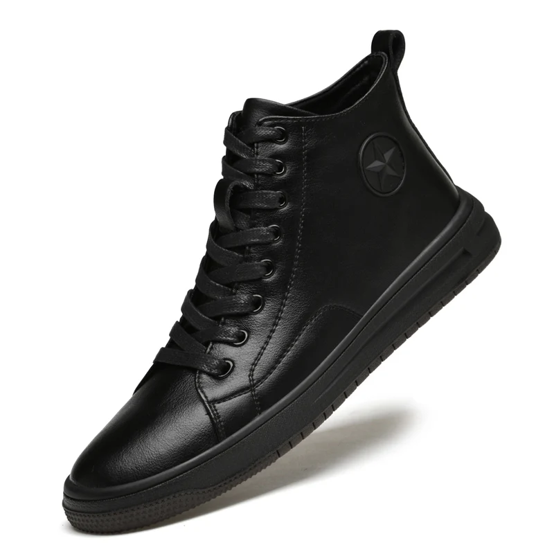 lace up high top Leather Shoes Real Hard Real Leather Shoes Manufacturer Height Ircreasing Caballeros Unusual Formal Leather