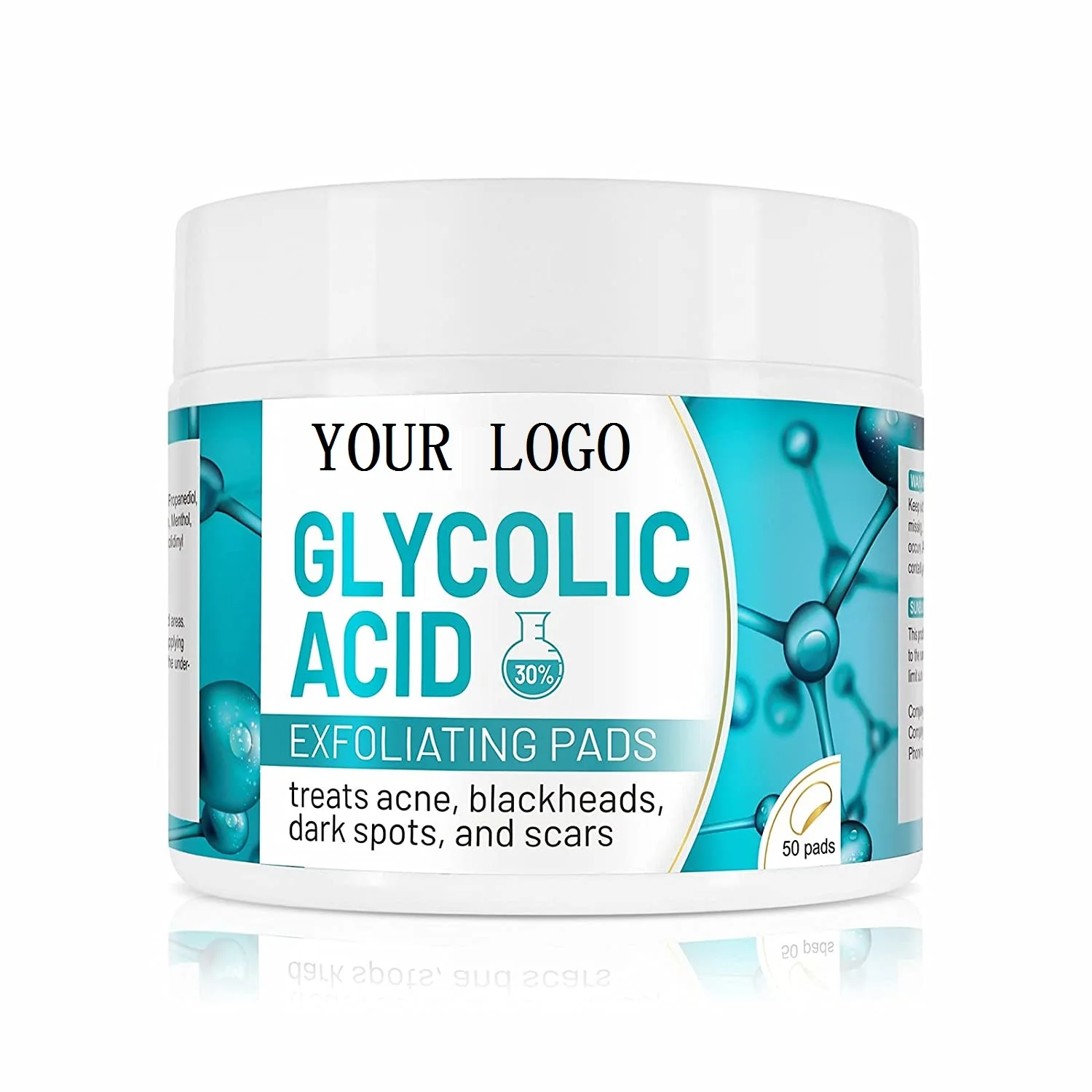 Wholesale Facial Brightening Exfoliating Skin Whitening Antioxidant Glycolic Acid 30% Cleansing Cotton Pads