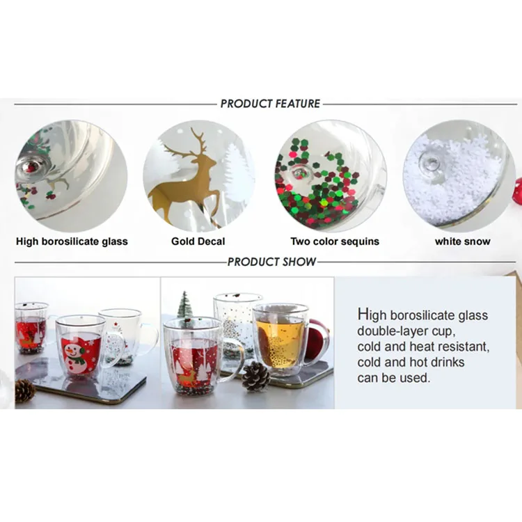 10 oz large tea glass mugs with handles, double wall glass Perfect for Latte, Mocha, Cappuccino, Tea and Juice