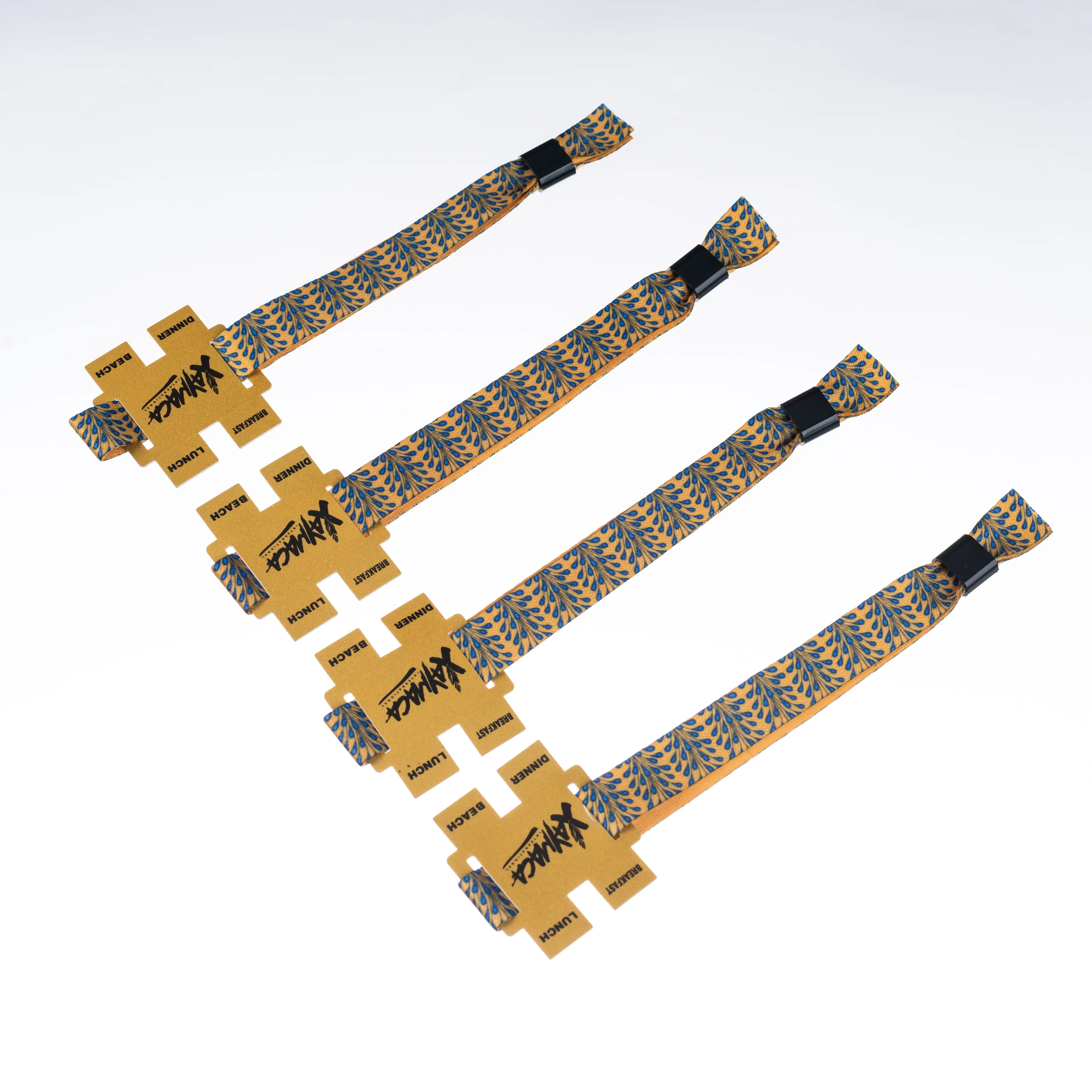 Novelties 2025 Wholesale Custom Polyester Festival Woven Wristband NFC Fabric Bracelet Cloth RFID Satin Wrist Band with Lock