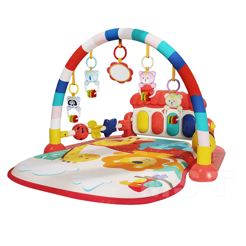 Baby Gyms Play Mats Musical Activity Center Kick & Play Piano Gym Tummy Time Padded Mat for Newborn Toddler Infants