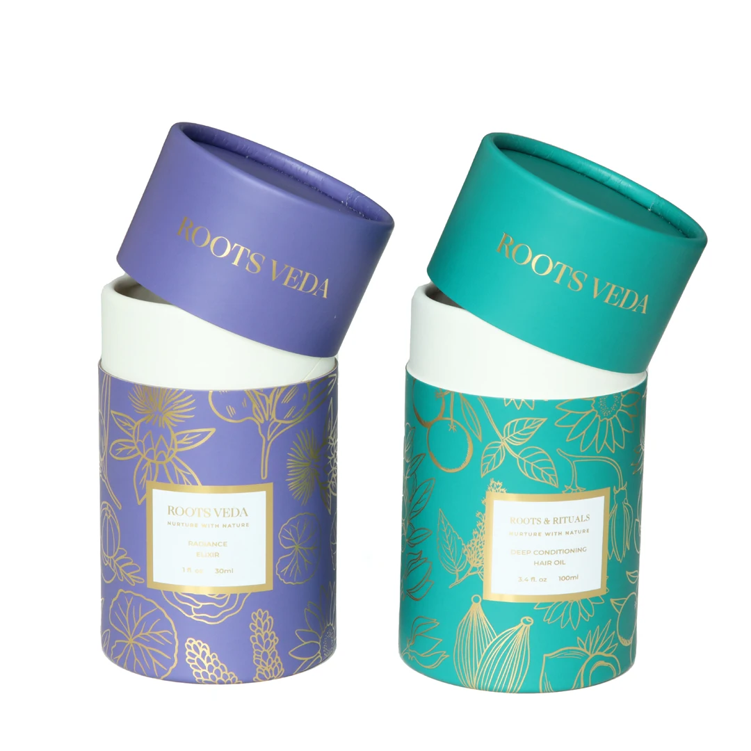 Custom Luxury Lip Balm Pack Cosmetic Tubes Cardboard Round Carton Essential Oil Candle Jar Gift Paper Tube