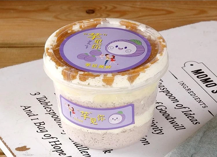 Clear Plastic Cups Ice Cream Snack Bowl Dessert Cups with lids and spoons