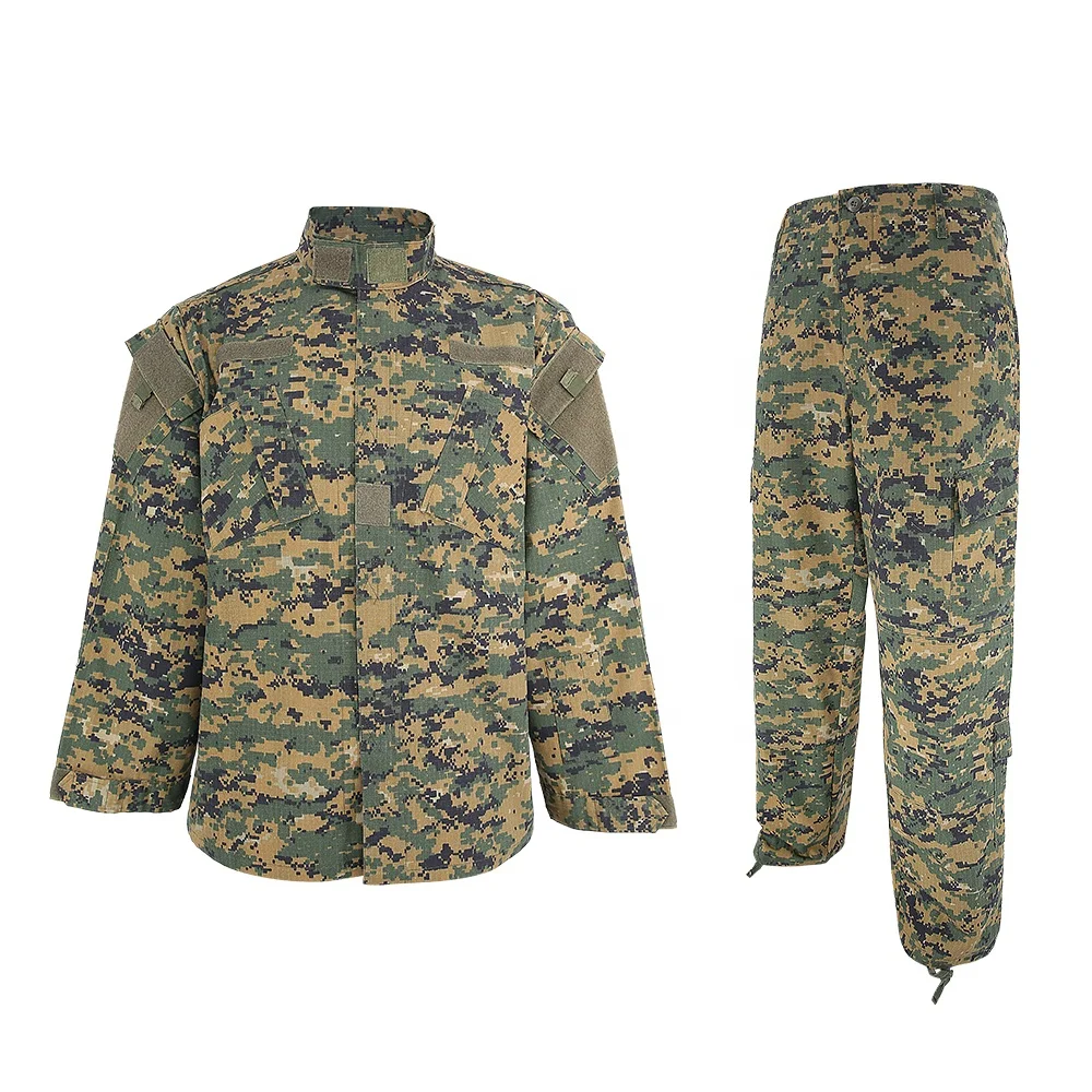 KMS High Quality Security Guard Dress Uniform Safety Uniform Shirts Reflective Tape Camouflage Hunting Clothes