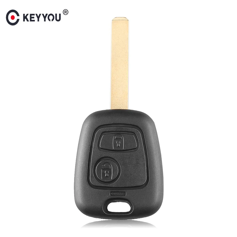 KEYYOU 2 Buttons 433MHZ Remote Car Key Keyless For Peugeot 307 Citroen C1 C3 Car Key VA2 Blade With PCF7961 Chip