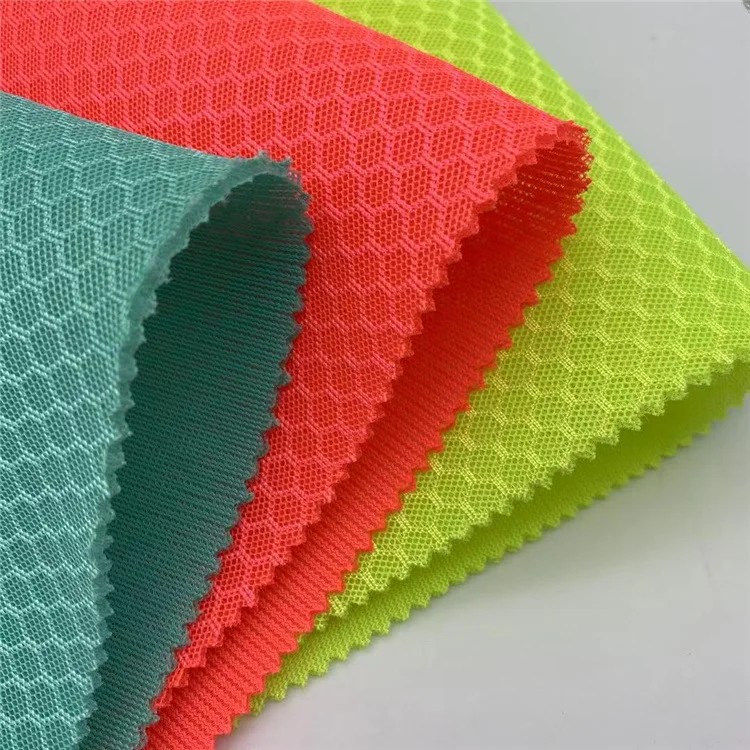 High quality hexagonal mesh fabric 100% polyester stretch fabric for seat cushion mattress side wrap