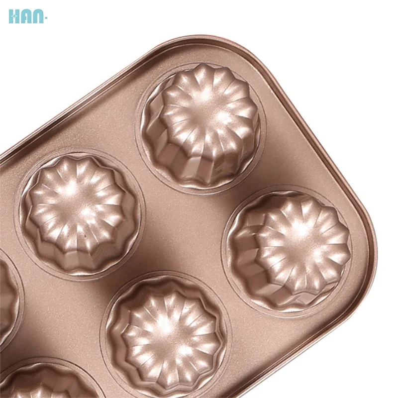 Лидер продаж антипригарная форма из углеродистой стали 6 чашек для маффинов инструмент выпечки тортов жаростойкая посуда