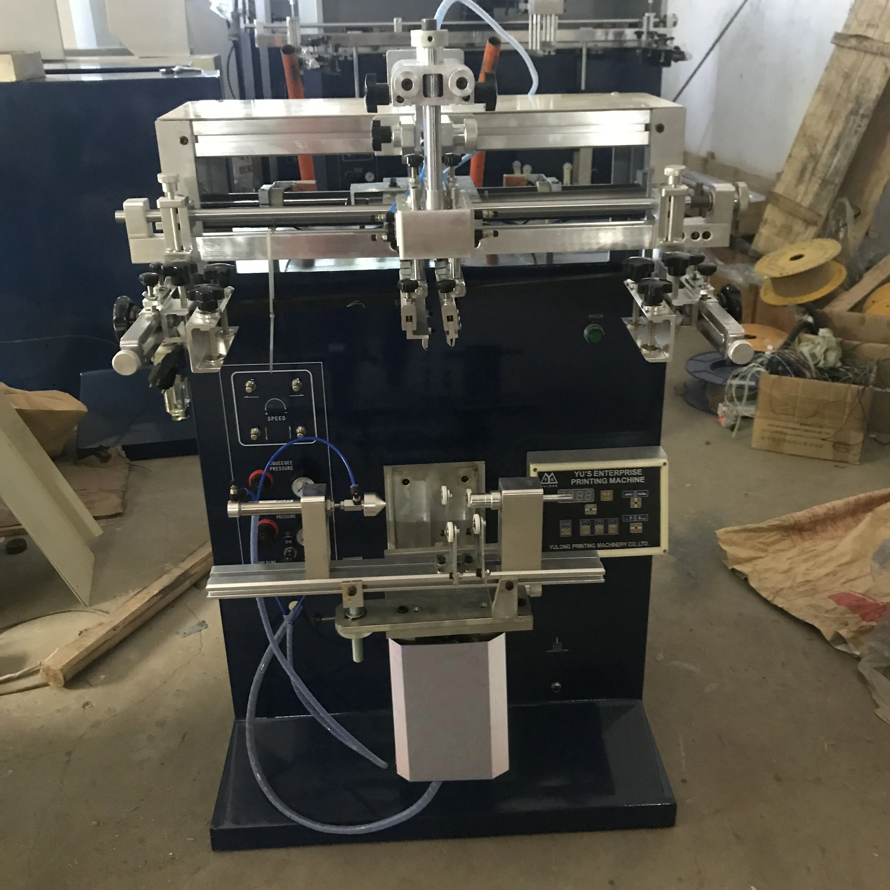 factory price Semi-automatic Piston Screen printer  manual cylindrical screen printer