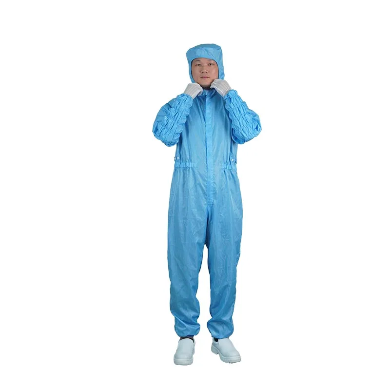 high-quality ventilation blue Same gender design esd cleanroom jumpsuit for electronic factories