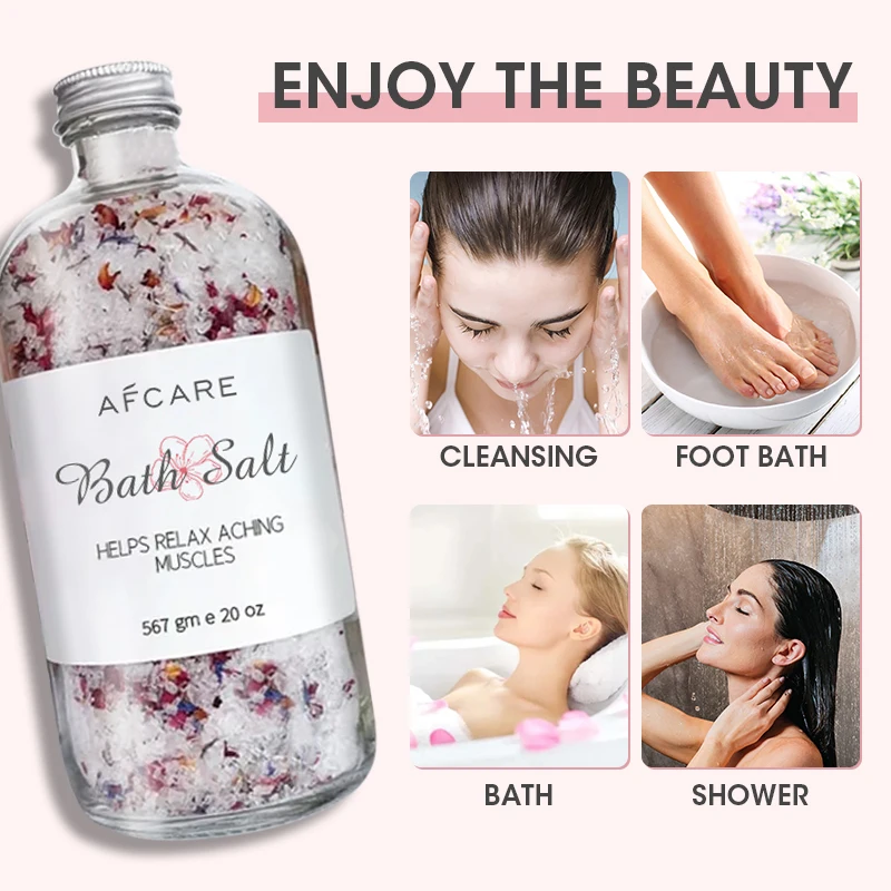 Private Label Bath Salts Exfoliation Whitening Organic Lemon Sustainable Bath Salts