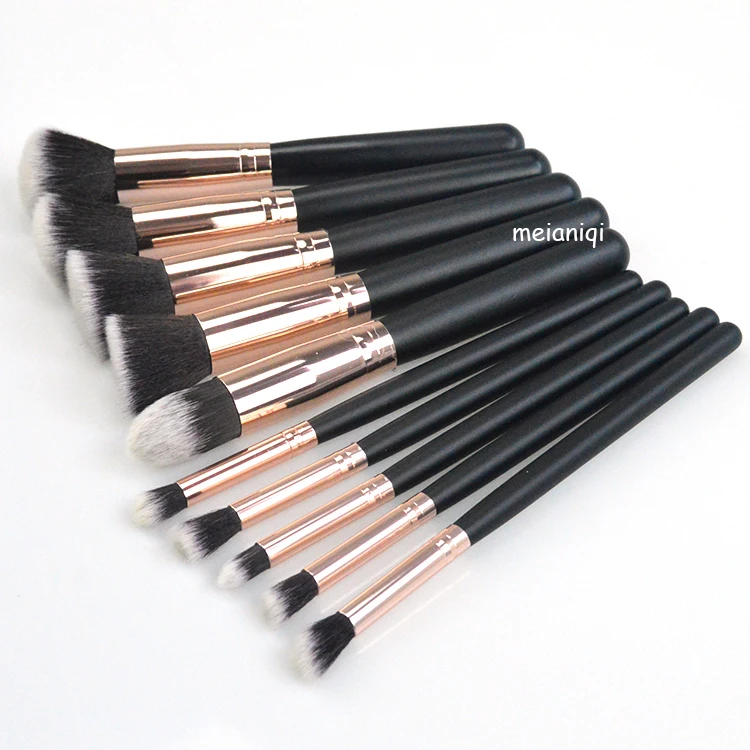 Factory Stock customization 10 pcs synthetic kabuki brush makeup kits for girls cosmetic