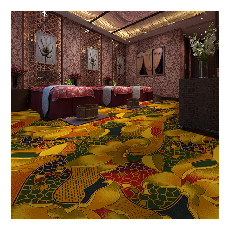 Thai style massage room custom printing high quality tufted carpet