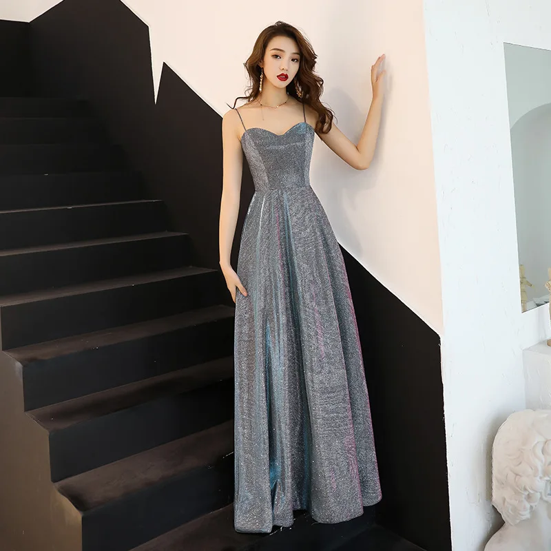 2019 элегантные Серебристые вечерние платья с блестками праздничная женская одежда знаменитостей для выпускного большие размеры