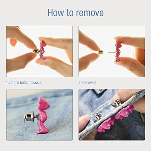 Factory Custom Adjustable Bear Jean Button Pin Detachable Decorative Waist Buckles No Sewing Required  Fit Tighten