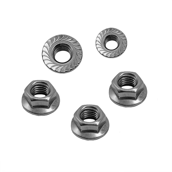 Standard M6 M8 M10 M12 DIN6923 Flange Nuts stainless steel brass m7 serrated steel Hexagon Flange Nut