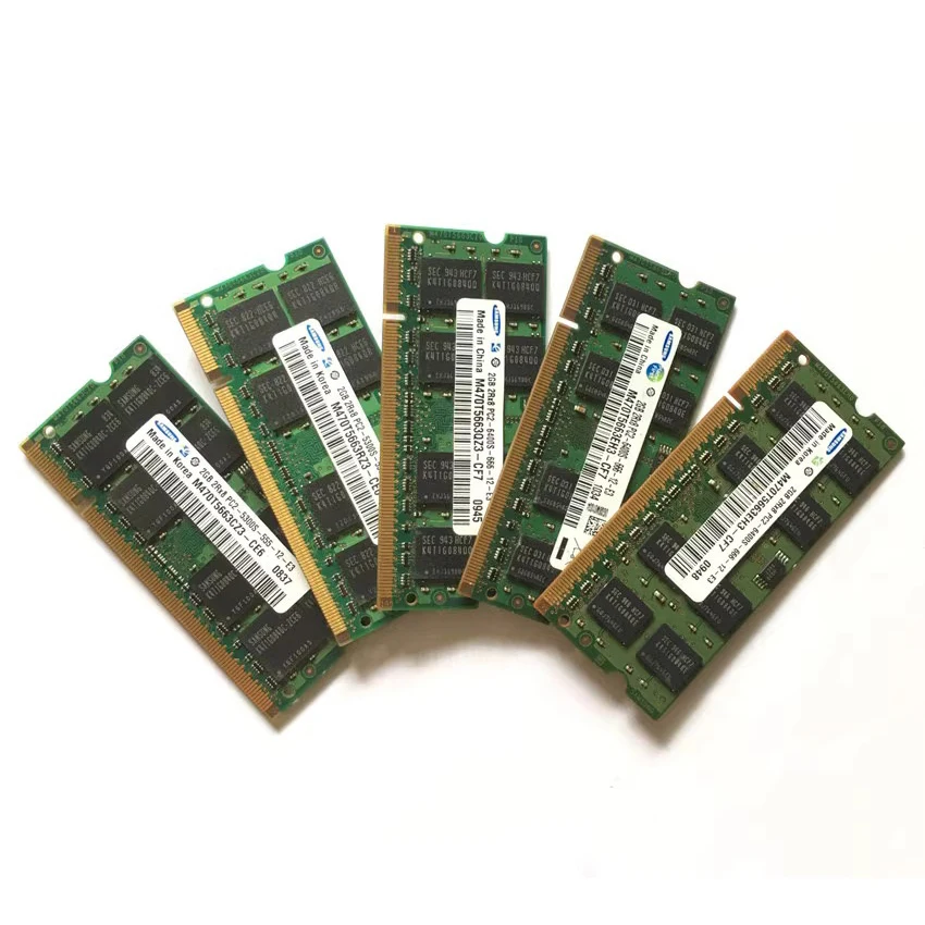 Random Hynix Uskingston Krsamsung memory module 1g 2g 1GB 2GB DDR2 667MHz 800MHz Laptop memory