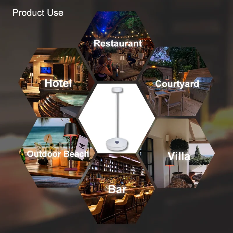 Nordic Bedside Charging Table Touch Luxury Decorative Hotel Lamp Modern Restaurant Cordless Rechargeable Battery LED Table Lamp