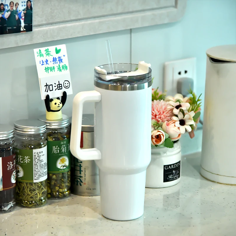 Hot-selling Custom Printed Stainless Steel Travel Tumbler 40oz Tumbler sublimation With handle