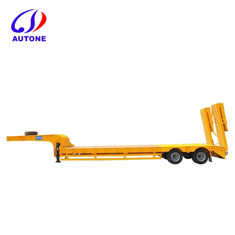 China Customized 3axles 4axles 100tons Low Bed Semi Trailer With Cheap Price for Sale