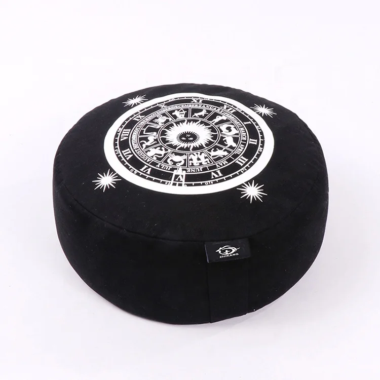 All ages outdoor portable balance printed buckwheat yoga cushion zafu bolster yoga mat Cushion set