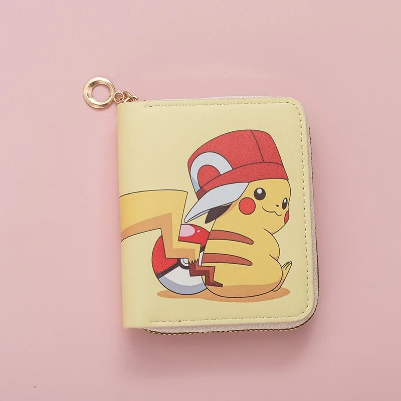 Wholesale fashion cute piKachu printed coin purse low price student short zipper wallet
