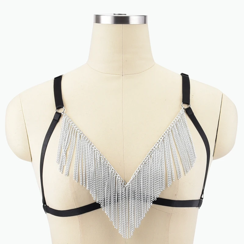Women Goth  Harness Sexy Lingerie Top Gothic Cage Fetish Bra Clothes For Rave Bondage Dress Harajuku Body Harness