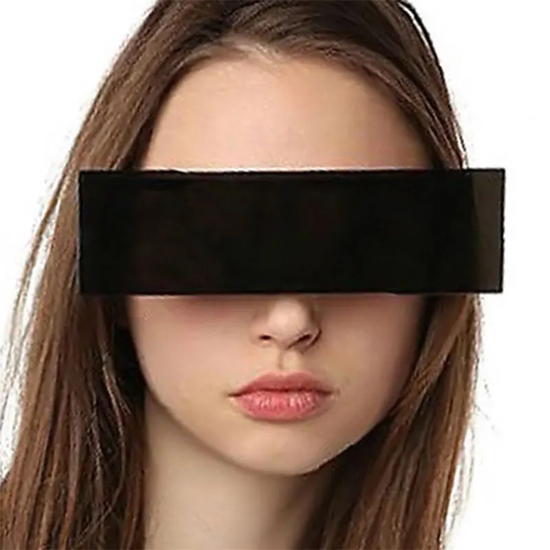 New Fancy Glasses Censorship One-piece Black Eye Covered Bar Internet Sunglasses For Party Cosplay