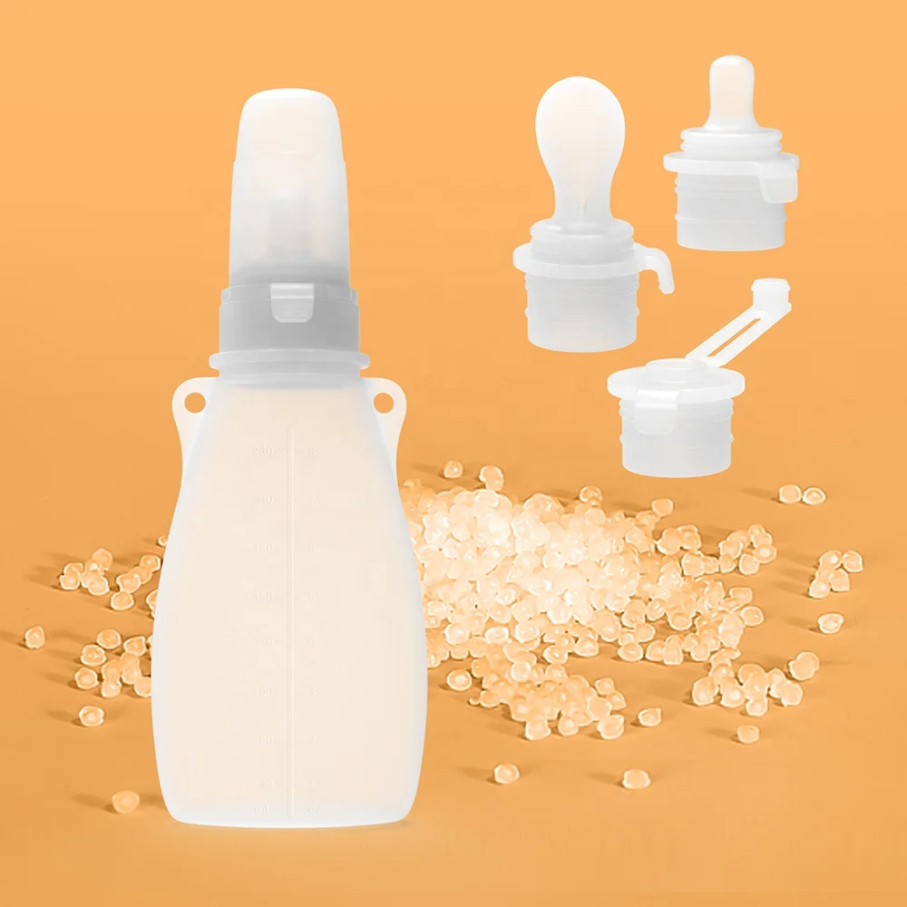 3 In 1 Manufacturer Reusable Eco-friendly Folding Collector 240ml Leak Proof Seal Silicone Breast Milk Storage Bags