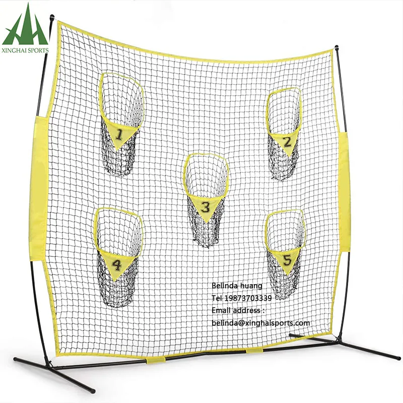 8x8FT Outdoor Sport Equip Portable Football Trainer Throwing Net football soccer goal with 5 Target Pockets