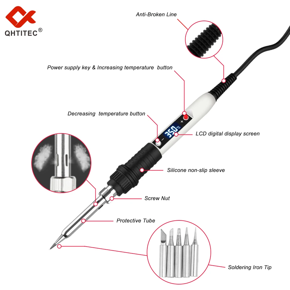 JCD Q830H8SWEU5NK-BD Digital Multimeter Soldering Iron Set Welding Tools Kit  Adjustable Temperature Electric Soldering Iron