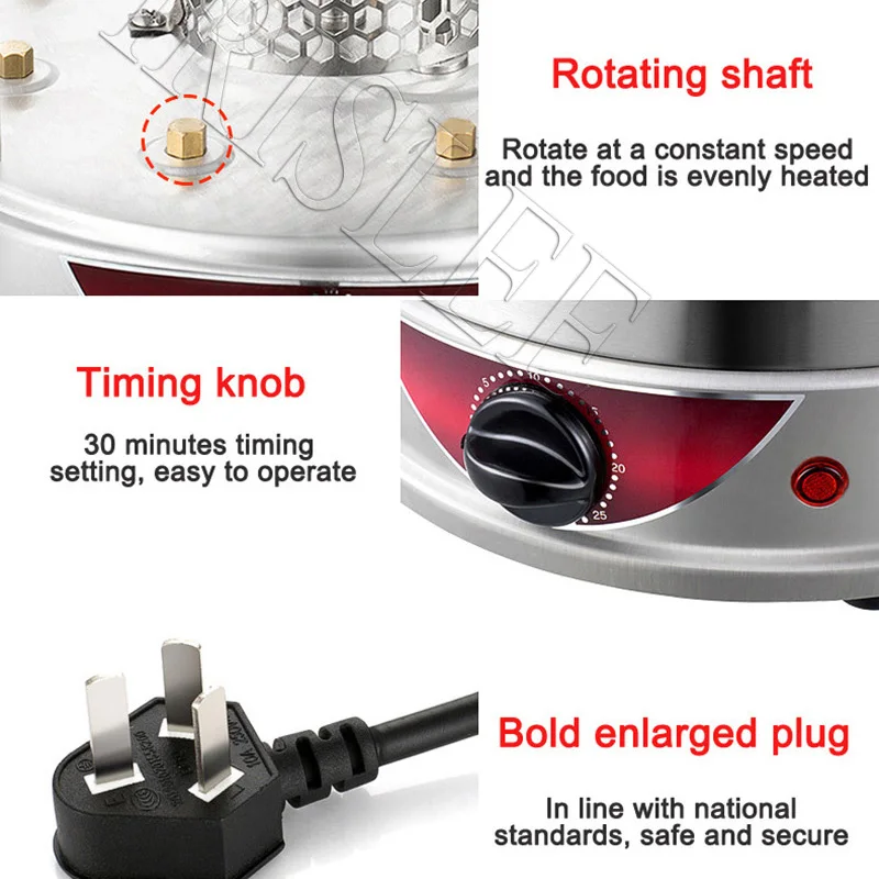 6 Sticks Stainless Steel Electric Smokeless Kebab Machine Vertical BBQ Meat Rotary Kebab Skewer Grill Making Machine