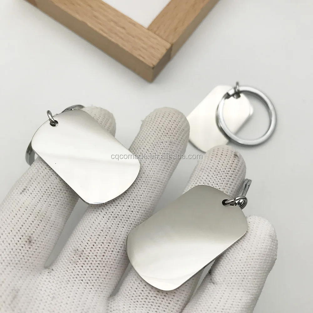 High quality Stainless Steel  Key Ring Tags Blank custom logo keychain