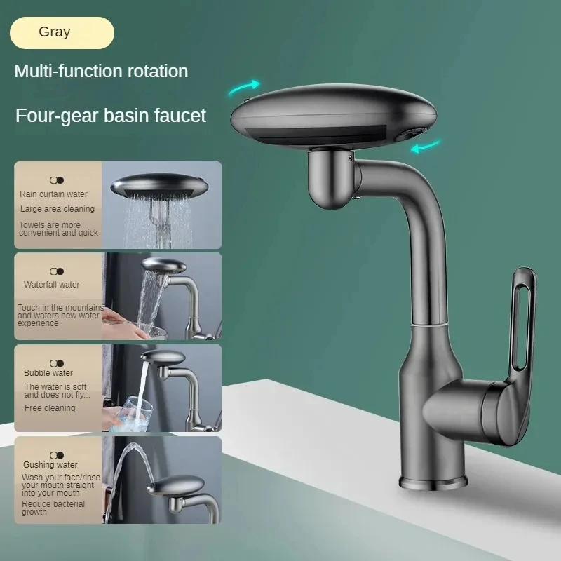 Spacecraft faucet washbasin hot and cold washbasin bathroom universal adjustable bathroom basin basin faucet