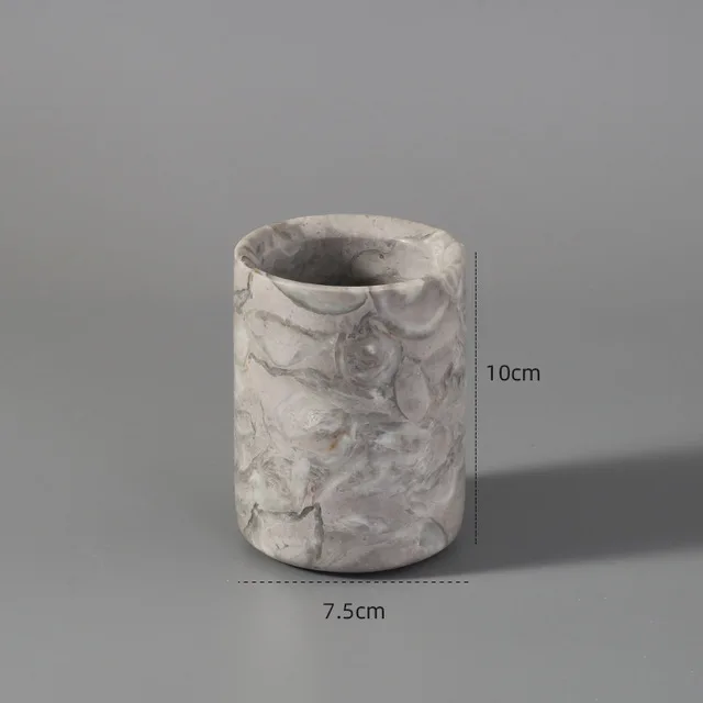 Home hotel 5 pieces ceramics marble bathroom accessory set soap dish toothbrush holder dispenser tumble bathroom shower set