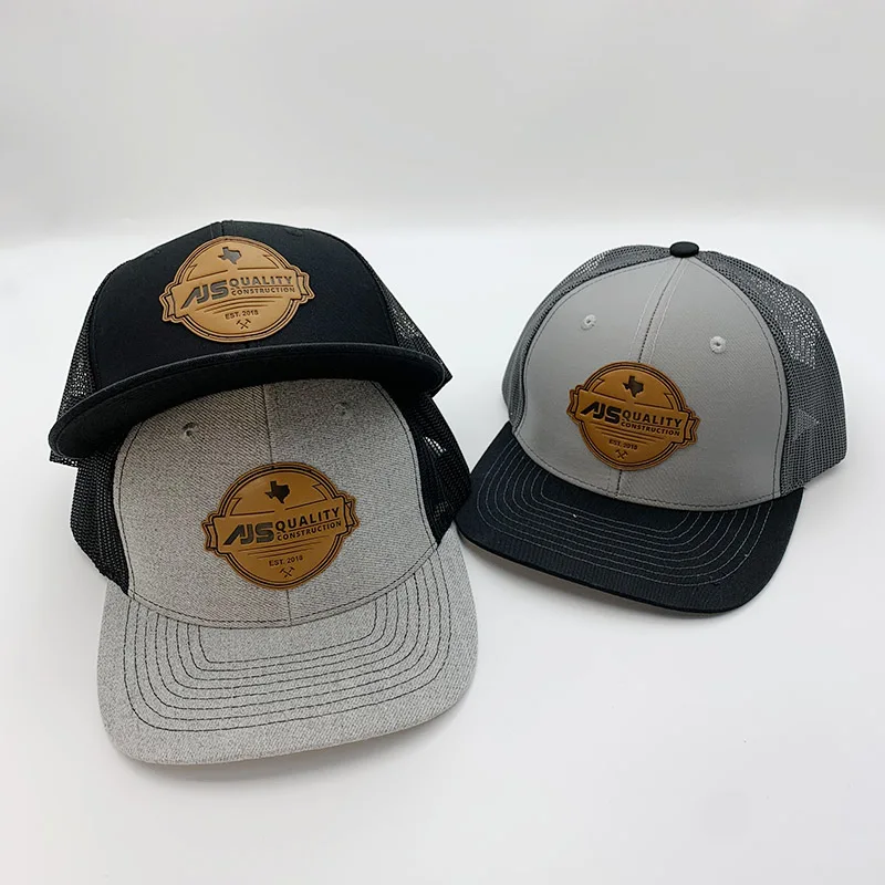 Hot Sale Richardson 112 Customize 6 Panel Cotton Trucker Caps Custom Leather Patch Trucker Hats