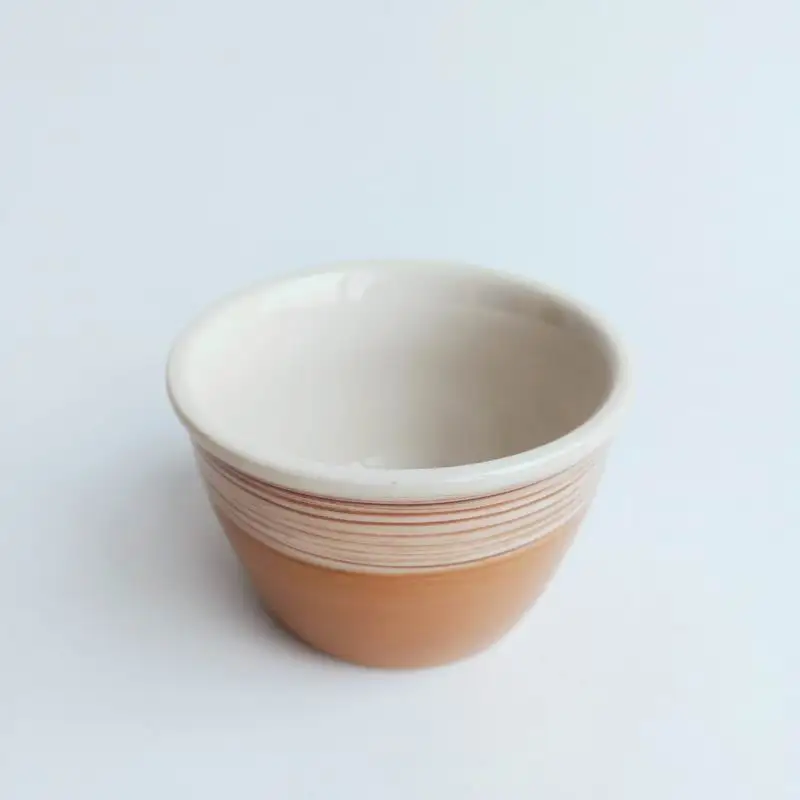 
Hand made small ceramic stoneware pudding tea water milk cup mug without handle 